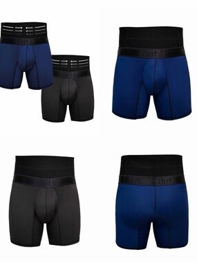 Men’s Athletic Boxer Briefs - Navy & Black